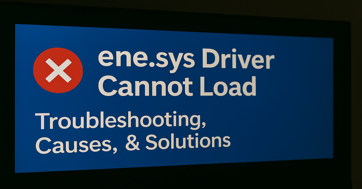 ene.sys Driver Cannot Load