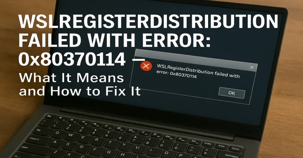WSLRegisterDistribution Failed With Error: 0x80370114