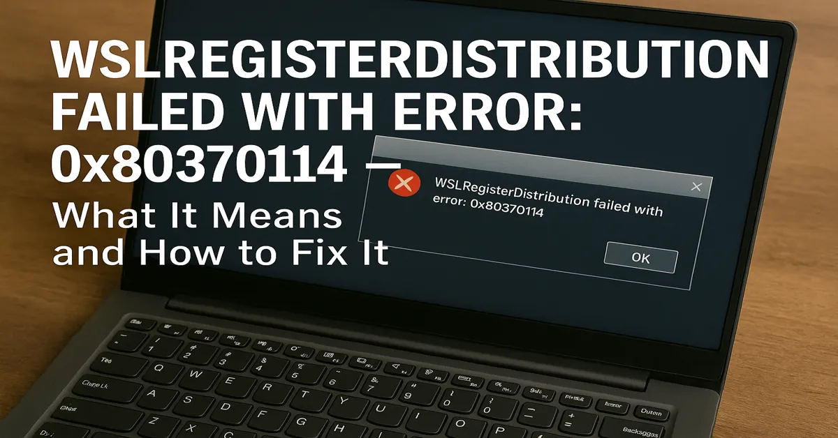 WSLRegisterDistribution Failed With Error: 0x80370114
