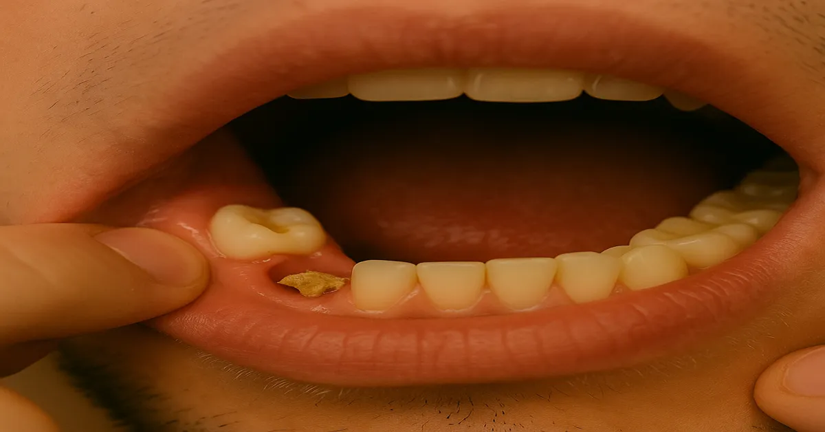 Food Stuck in Wisdom Tooth Hole