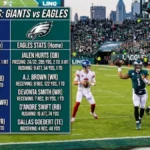 New York Giants vs Philadelphia Eagles Match Player Stats
