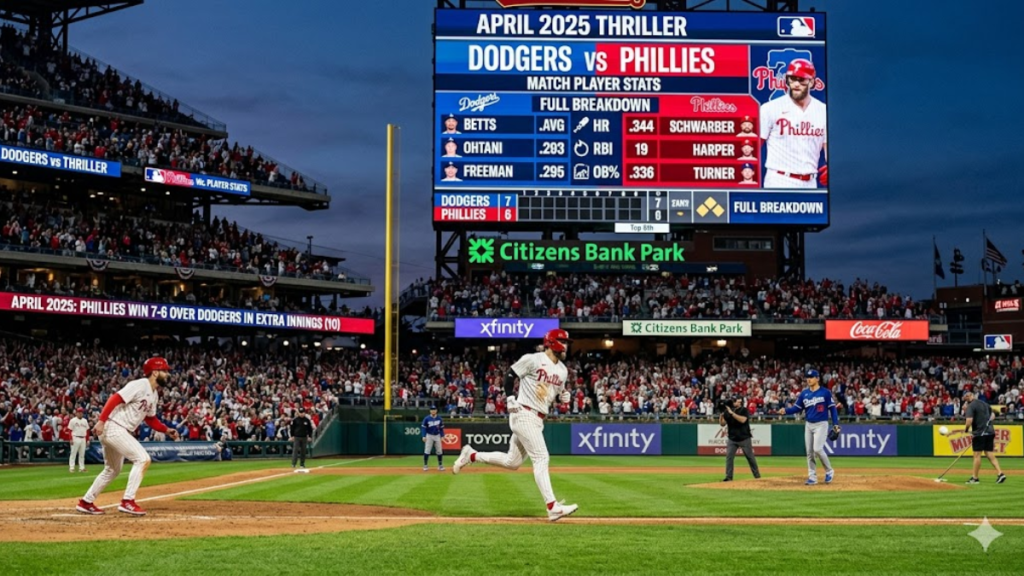 Dodgers vs Phillies Match Player Stats